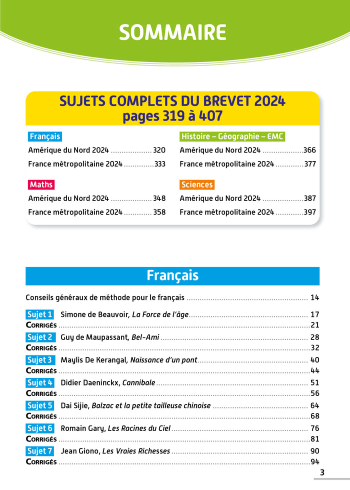 Annales BREVET 2025 - Tout-en-un 3e (Toutes les matières) - sujets et corrigés