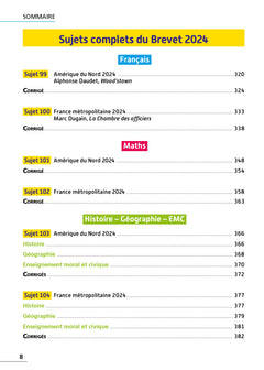 Annales BREVET 2025 - Tout-en-un 3e (Toutes les matières) - sujets et corrigés