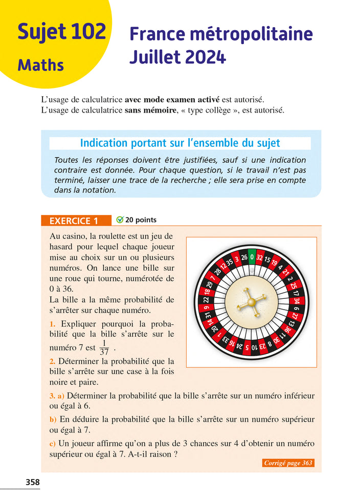 Annales BREVET 2025 - Tout-en-un 3e (Toutes les matières) - sujets et corrigés