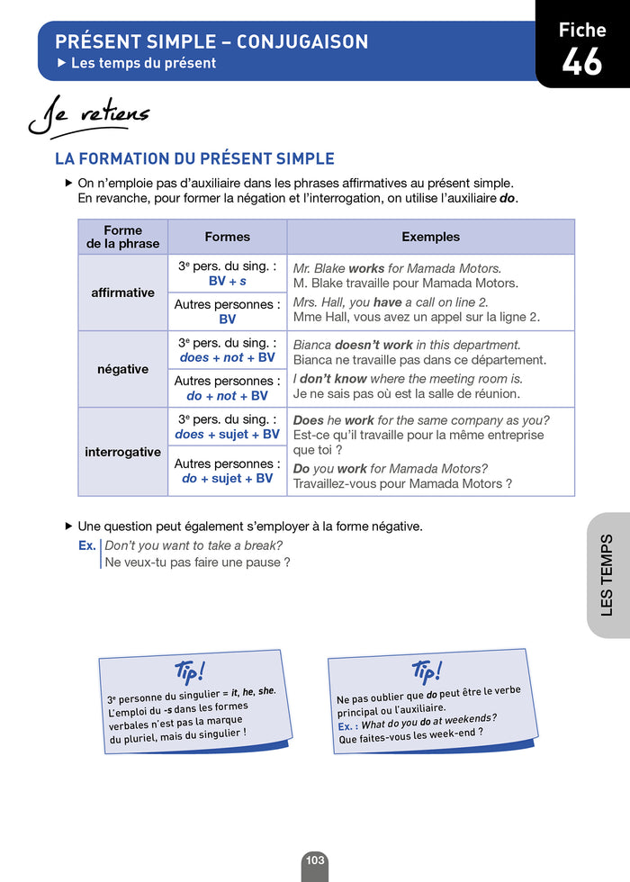 Les 100 fiches de grammaire du test TOEIC®