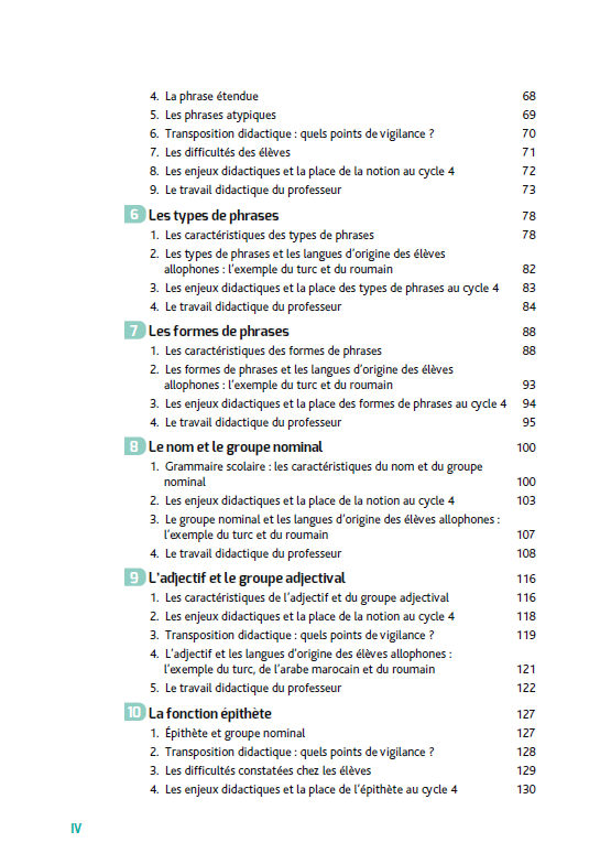 Enseigner la grammaire au collège