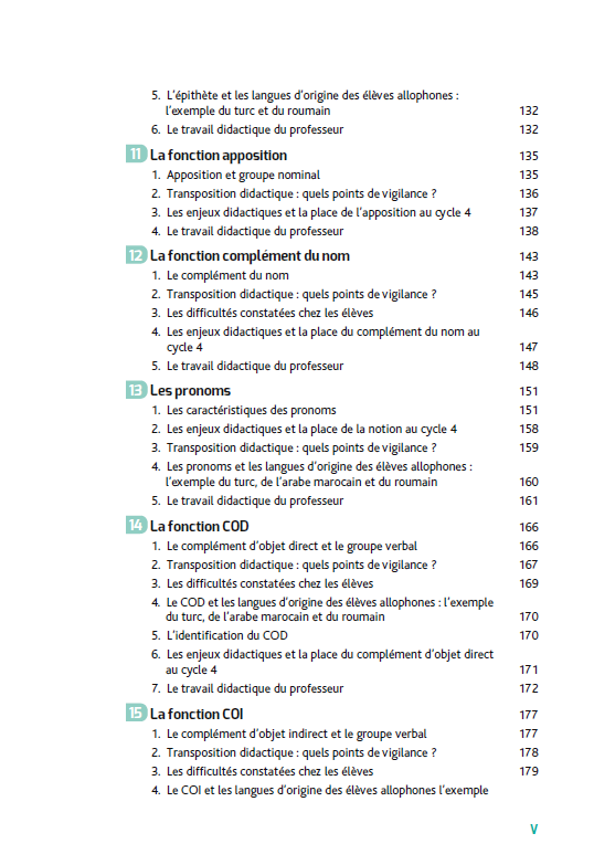 Enseigner la grammaire au collège