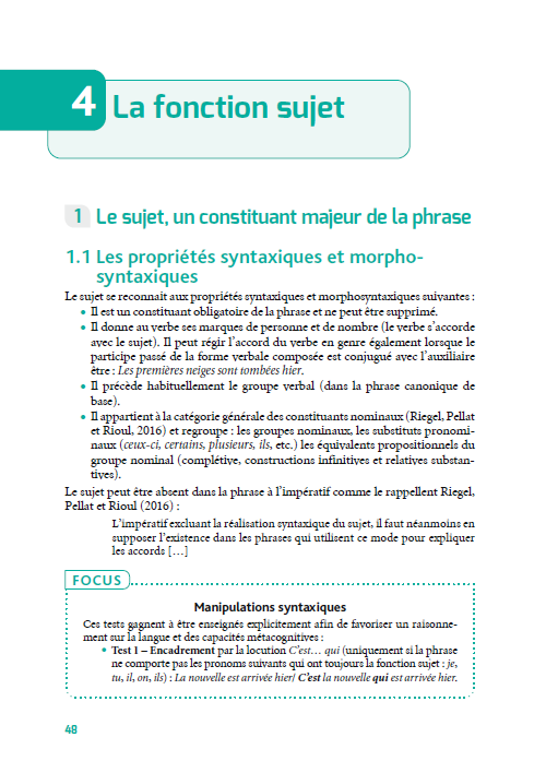 Enseigner la grammaire au collège