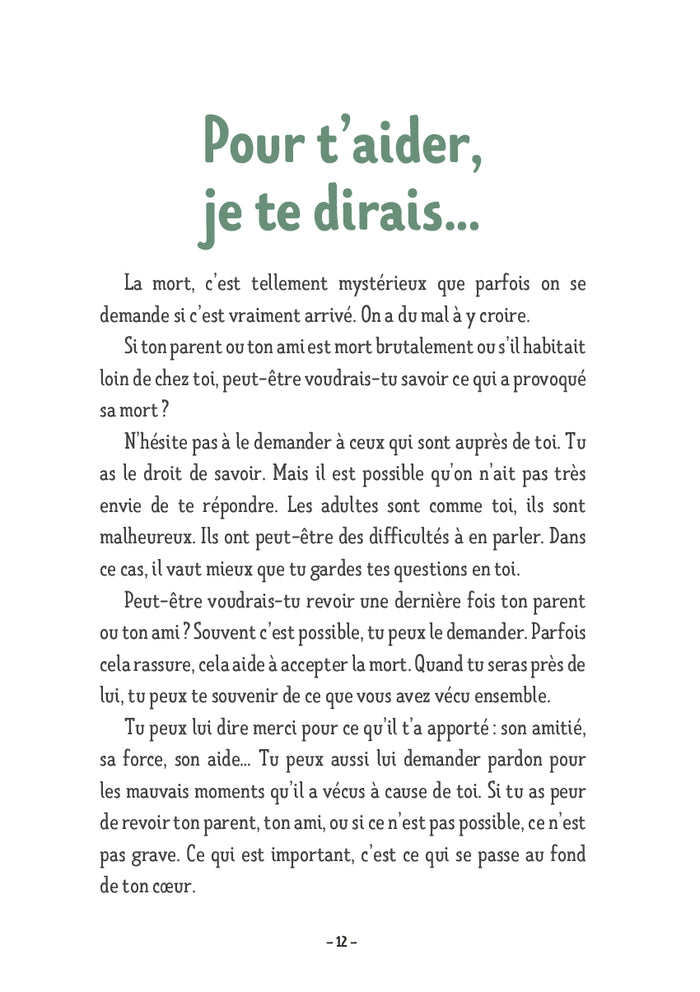 Quelqu'un que tu aimais est mort...