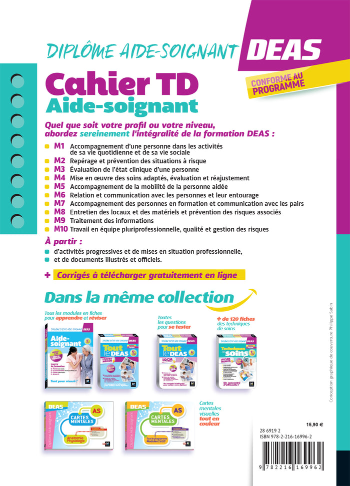 Cahier d'entraînement - Diplôme Aide-Soignant - DEAS