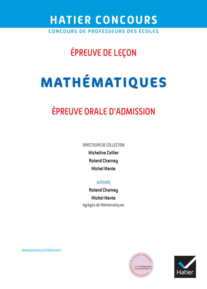 Mathématiques - CRPE 2025 - Epreuve orale d'admission