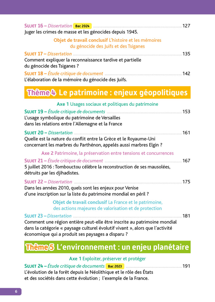 Annales Objectif BAC 2025 - Spécialité HGGSP - sujets et corrigés