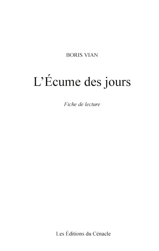 L'Ecume des jours