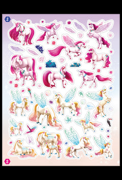 Licorne de rêve - Cahier de stickers - Magie des fleurs