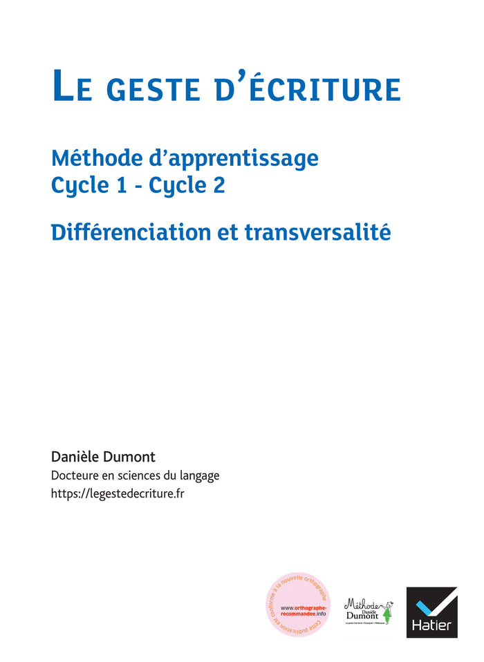 Enseigner à l'école primaire - Le geste d'écriture