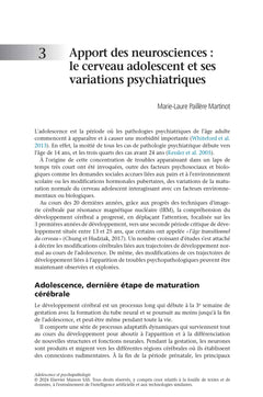 Adolescence et psychopathologie