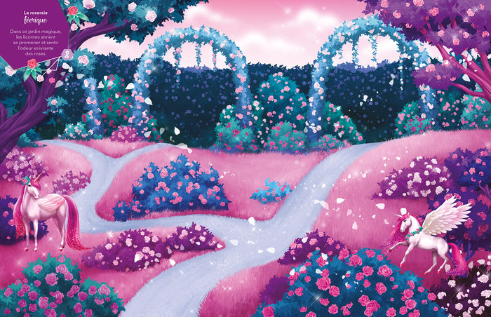 Licorne de rêve - Cahier de stickers - Magie des fleurs