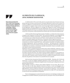 Robert Badinter - L'oeuvre d'un juste