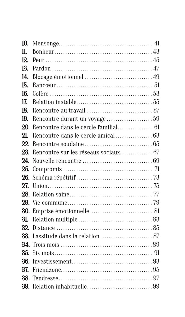 Les sens de l'amour - Cartes oracle