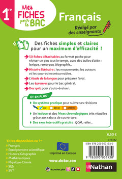 Français 1re - Mes fiches pour le BAC Première