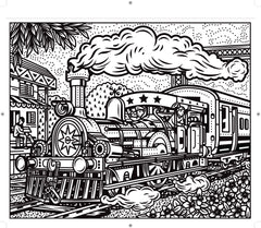 Les trains - La peinture magique
