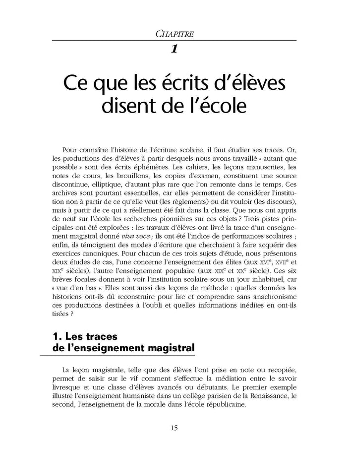 L'école et l'écriture obligatoire