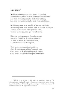 Les mots dits: Poèmes et chansons