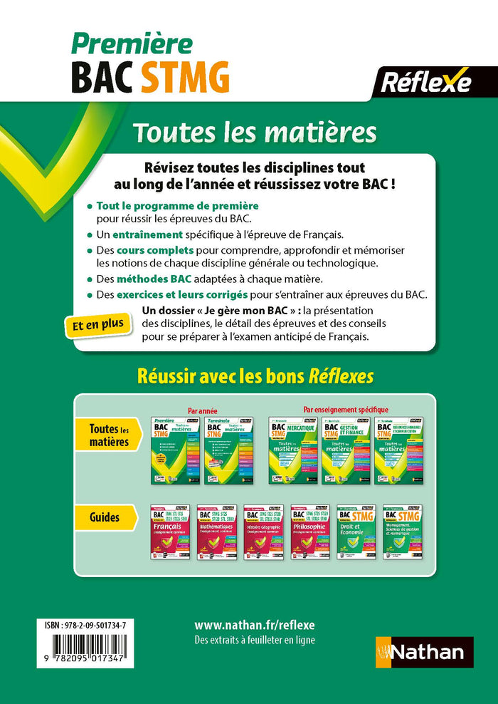 Toutes les matières - Première STMG - Réflexe - 2024