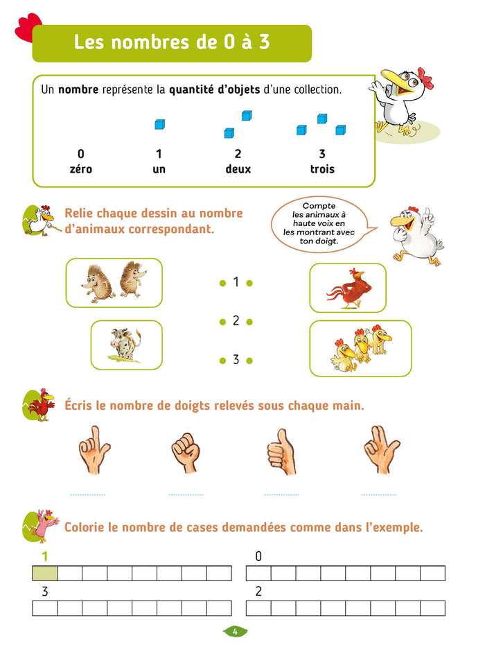 Cocorico je sais lire... et compter ! Cahier de calcul avec les P'tites Poules GS CP