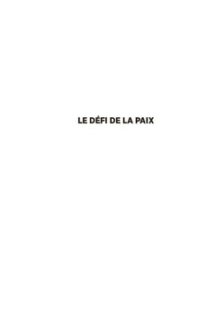 Le défi de la paix