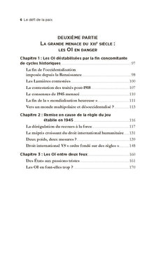 Le défi de la paix