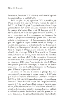 Le défi de la paix