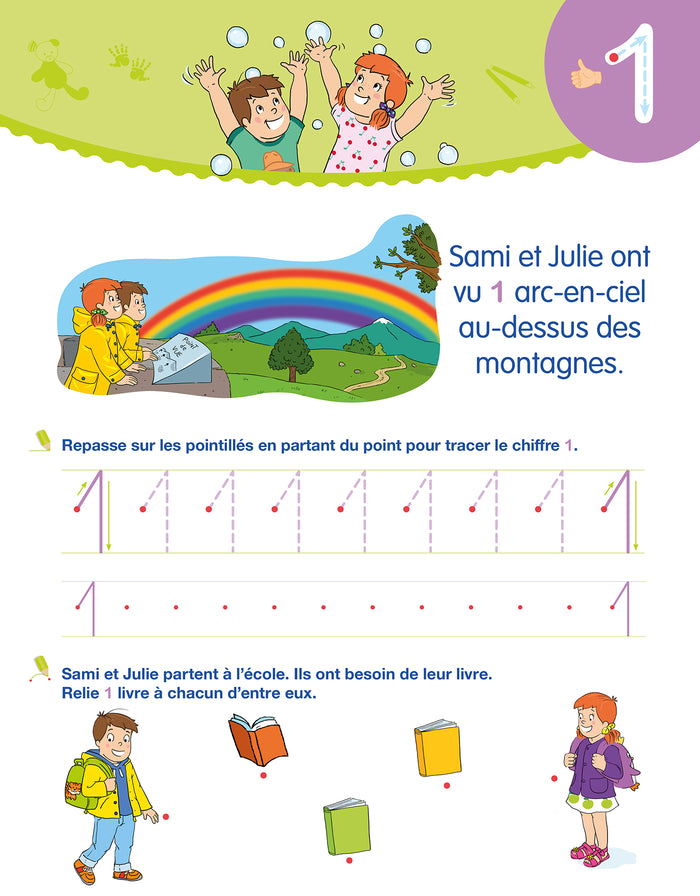 Sami et Julie Maternelle - Mon cahier effaçable - J'écris les nombres