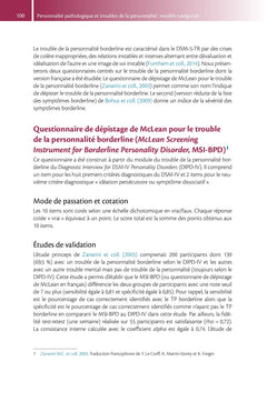 Questionnaires et échelles d'évaluation de la personnalité