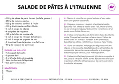 Coffret fiche - Pâtes