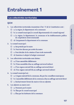 Les collectivités territoriales en fiches et QCM - 2025
