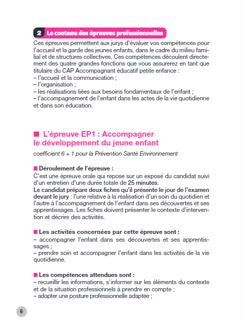 110 entraînements - CAP Accompagnant éducatif petite enfance