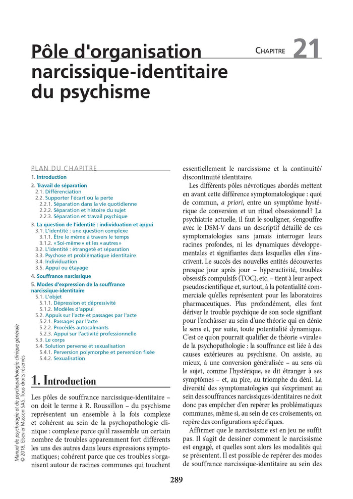 Manuel de psychologie et de psychopathologie clinique générale