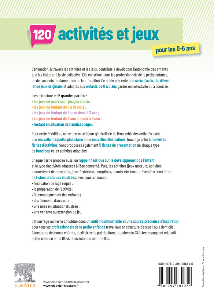 120 activités et jeux pour les 0-6 ans