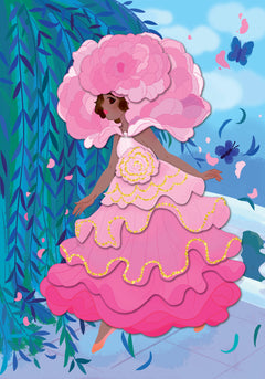 Robes fleurs - pochette avec accessoires