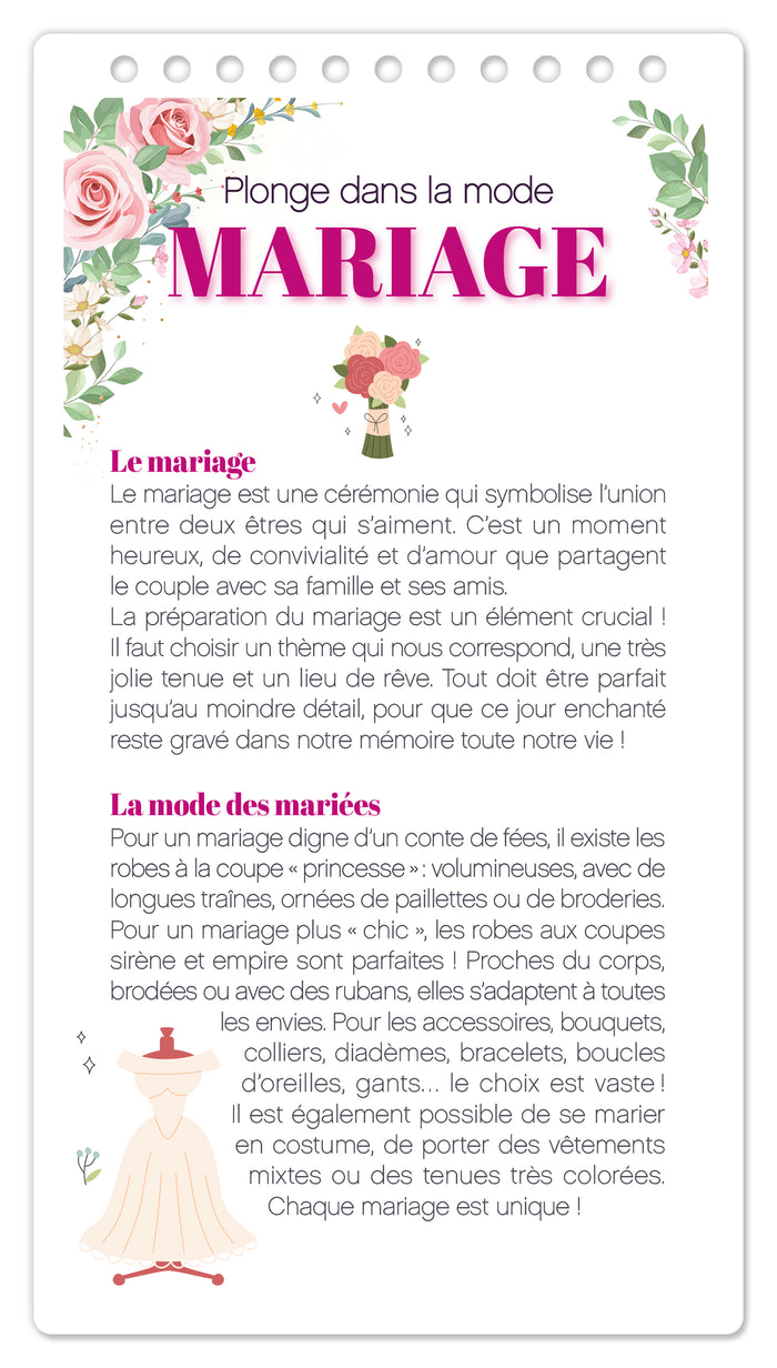 Carnet créatif Mode Academy Mariage