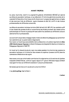 Cahier d'Activités en Comptabilité Générale - TOME 1