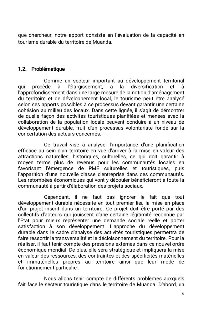 Activités touristiques et indicateurs du tourisme durable à Muanda/RDC