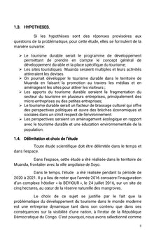 Activités touristiques et indicateurs du tourisme durable à Muanda/RDC