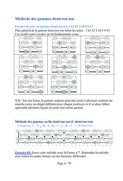 Apprendre la guitare basse par la méthode des gammes demi-ton ton