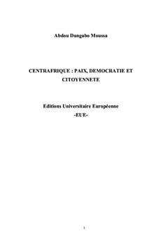 CENTRAFRIQUE : PAIX, DEMOCRATIE ET CITOYENNETE