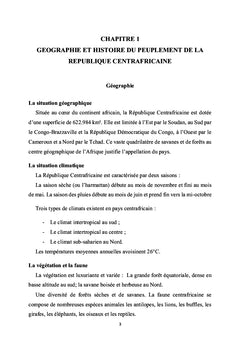 CENTRAFRIQUE : PAIX, DEMOCRATIE ET CITOYENNETE