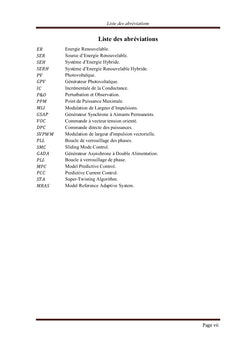 Contribution à la commande de systèmes d'énergies renouvelables