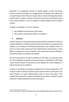 LA SERVITUDE PENALE EN RD CONGO :