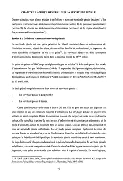 LA SERVITUDE PENALE EN RD CONGO :