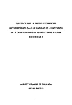 QU'EST-CE QUE LA POESIE D'EQUATIONS MATHEMATIQUES