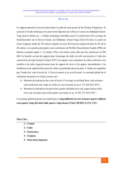 Etudes Techniques détaillées d'un ouvrage d'ART