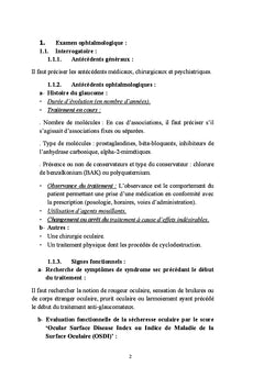 La maladie de la surface oculaire chez le glaucomateux