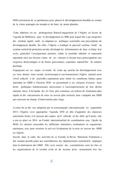 Mise en oeuvre des objectifs de développement durable en Algérie