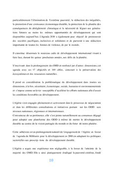 Mise en oeuvre des objectifs de développement durable en Algérie